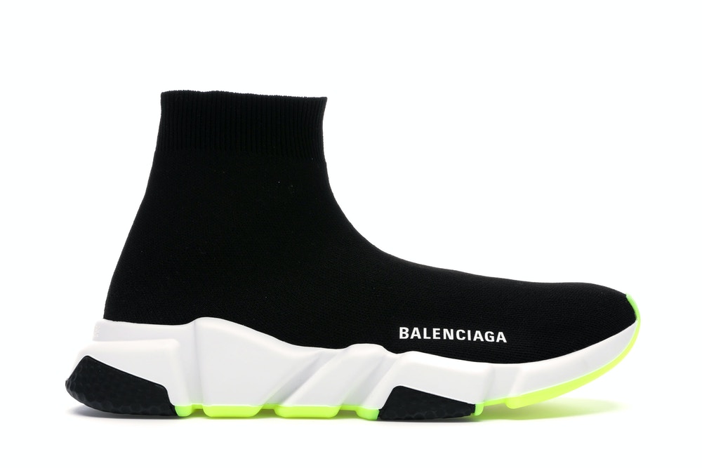 Ba*len*cia*ga speed trainer black white neon 2019